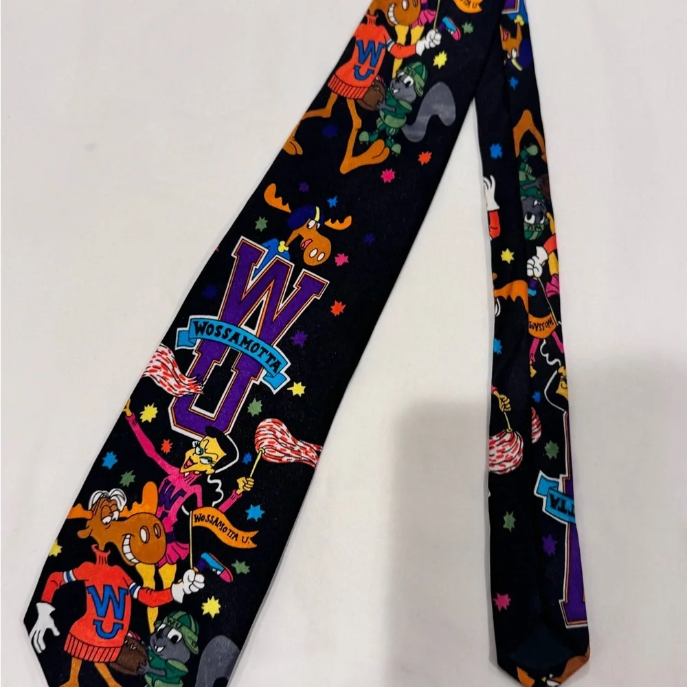 Bolero  vintage 1993 Rocky and Bullwinkle and Friends 100% Silk Neck Tie Necktie